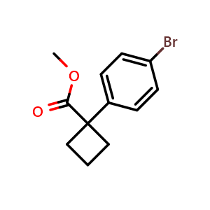 Chemical structure of Methyl 1-(4-bromophenyl)cyclobutane-1-carboxylate , CAS 1236357-65-5, AChemBlock L21532