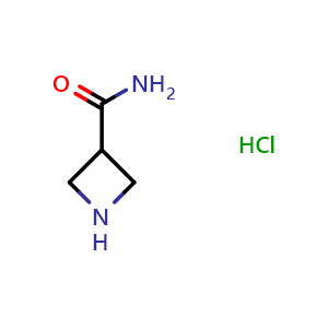 Chemical structure of Azetidine-3-carboxamide hydrochloride , CAS 124668-45-7, AChemBlock L21539