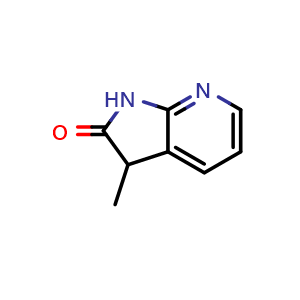 Chemical structure of 3-Methyl-1H,2H,3H-pyrrolo[2,3-b]pyridin-2-one , CAS 1330055-85-0, AChemBlock L21552