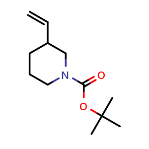 Chemical structure of tert-Butyl 3-ethenylpiperidine-1-carboxylate , CAS 146667-87-0, AChemBlock L21570