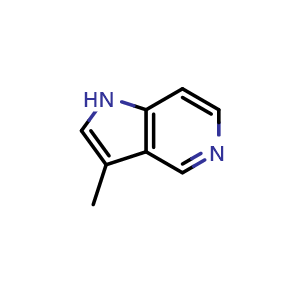 Chemical structure of 3-Methyl-1H-pyrrolo[3,2-c]pyridine , CAS 22930-75-2, AChemBlock L21593