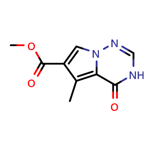 Chemical structure of Methyl 5-methyl-4-oxo-3H,4H-pyrrolo[2,1-f][1,2,4]triazine-6-carboxylate , CAS 310431-29-9, AChemBlock L21600