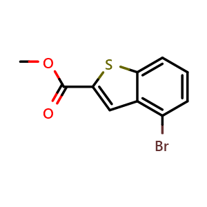 Chemical structure of Methyl 4-bromo-1-benzothiophene-2-carboxylate , CAS 360575-29-7, AChemBlock L21603