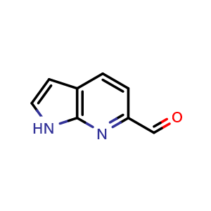 Chemical structure of 1H-Pyrrolo[2,3-b]pyridine-6-carbaldehyde , CAS 898746-46-8, AChemBlock L21648
