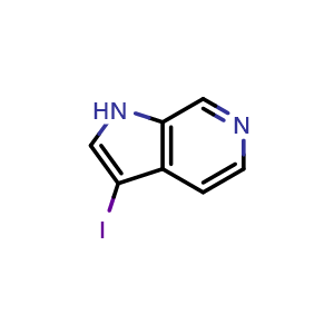 Chemical structure of 3-iodo-1H-pyrrolo[2,3-c]pyridine , CAS 956003-24-0, AChemBlock L21657