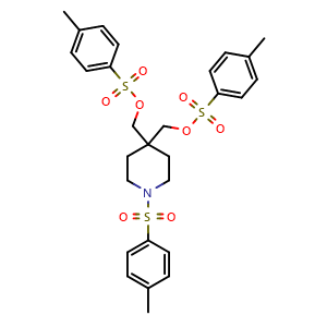 Chemical structure of [1-(4-Methylbenzenesulfonyl)-4-{[(4-methylbenzenesulfonyl)oxy]methyl}piperidin-4-yl]methyl 4-methylbenzene-1-sulfonate , CAS 1523572-05-5, AChemBlock L21713
