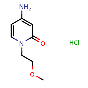 Chemical structure of 4-Amino-1-(2-methoxyethyl)-1,2-dihydropyridin-2-one hydrochloride , CAS 2126163-36-6, AChemBlock L21748