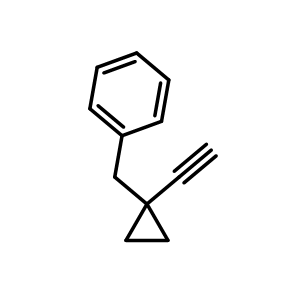 Chemical structure of [(1-Ethynylcyclopropyl)methyl]benzene , CAS 2126160-12-9, AChemBlock L21767