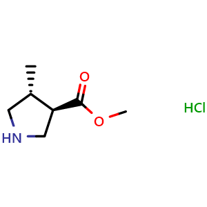 Chemical structure of Methyl (3R,4R)-4-methylpyrrolidine-3-carboxylate hydrochloride , CAS 2101775-05-5, AChemBlock L21772