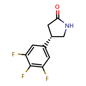 Chemical structure of (4S)-4-(3,4,5-Trifluorophenyl)pyrrolidin-2-one , CAS 2102409-69-6, AChemBlock L21785