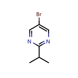 Chemical structure of 5-Bromo-2-(propan-2-yl)pyrimidine , CAS 1060813-04-8, AChemBlock L21812
