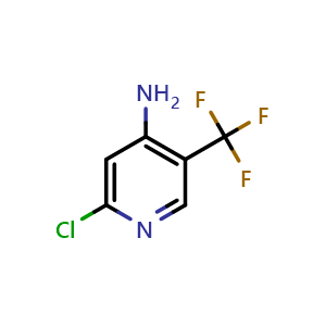 Chemical structure of 2-Chloro-5-(trifluoromethyl)pyridin-4-amine , CAS 1061358-78-8, AChemBlock L21814