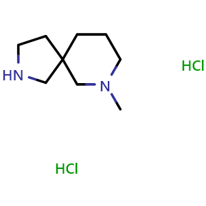 Chemical structure of 7-Methyl-2,7-diazaspiro[4.5]decane dihydrochloride , CAS 1086395-12-1, AChemBlock L21818