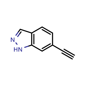 Chemical structure of 6-Ethynyl-1H-indazole , CAS 1093847-80-3, AChemBlock L21824
