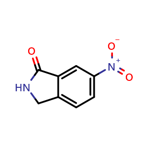 Chemical structure of 6-Nitro-2,3-dihydro-1H-isoindol-1-one , CAS 110568-64-4, AChemBlock L21828