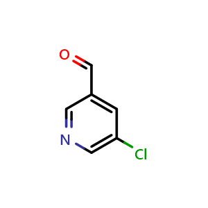 Chemical structure of 5-Chloropyridine-3-carbaldehyde , CAS 113118-82-4, AChemBlock L21834