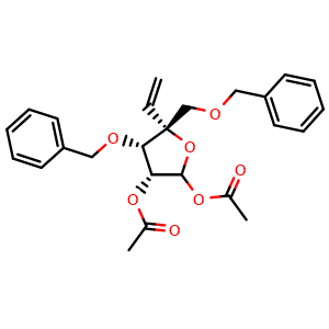 (3R,4S,5R)-2-(acetyloxy)-4-(benzyloxy)-5-[(benzyloxy)methyl]-5-ethenyloxolan-3-yl acetate