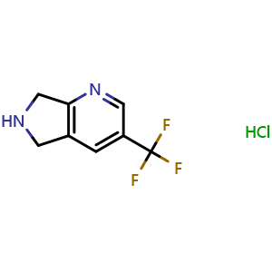 Chemical structure of 3-(Trifluoromethyl)-5H,6H,7H-pyrrolo[3,4-b]pyridine hydrochloride , CAS 1158357-67-5, AChemBlock L21848