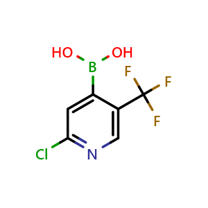 Chemical structure of [2-Chloro-5-(trifluoromethyl)pyridin-4-yl]boronic acid , CAS 1167437-28-6, AChemBlock L21856