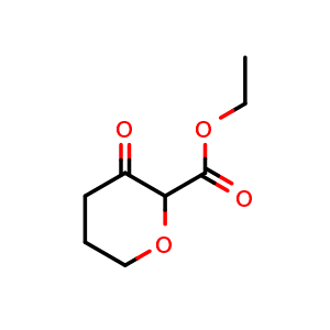 Chemical structure of Ethyl 3-oxotetrahydropyran-2-carboxylate , CAS 122061-03-4, AChemBlock L21904
