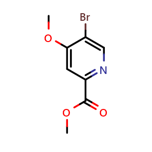 Chemical structure of Methyl 5-bromo-4-methoxypyridine-2-carboxylate , CAS 1256789-95-3, AChemBlock L21936