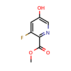 Chemical structure of Methyl 3-fluoro-5-hydroxypyridine-2-carboxylate , CAS 1256836-96-0, AChemBlock L21939