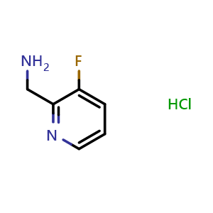 Chemical structure of (3-Fluoropyridin-2-yl)methanamine hydrochloride , CAS 1260903-05-6, AChemBlock L21946