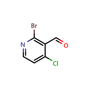 Chemical structure of 2-Bromo-4-chloropyridine-3-carbaldehyde , CAS 1289197-78-9, AChemBlock L21958