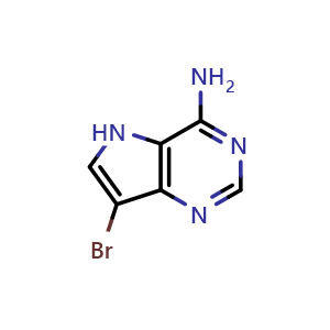 Chemical structure of 7-Bromo-5H-pyrrolo[3,2-d]pyrimidin-4-amine , CAS 1311275-33-8, AChemBlock L21964