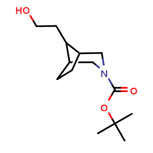 Chemical structure of 3-Boc-8-hydroxyethyl-3-azabicyclo[3.2.1]octane , CAS 1341039-65-3, AChemBlock L21977