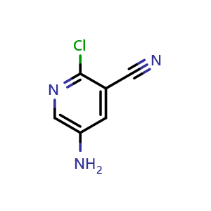 Chemical structure of 5-Amino-2-chloropyridine-3-carbonitrile , CAS 13600-46-9, AChemBlock L21992
