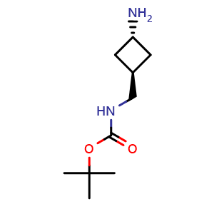 Chemical structure of Trans-3-(Boc-aminomethyl)cyclobutylamine , CAS 1363380-57-7, AChemBlock L21996