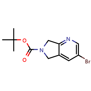 Chemical structure of tert-Butyl 3-bromo-5H,6H,7H-pyrrolo[3,4-b]pyridine-6-carboxylate , CAS 1393546-06-9, AChemBlock L22022