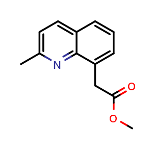 Chemical structure of Methyl 2-(2-methylquinolin-8-yl)acetate , CAS 1412256-13-3, AChemBlock L22039
