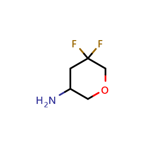 Chemical structure of 5,5-Difluorooxan-3-amine , CAS 1418199-75-3, AChemBlock L22044