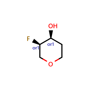 Chemical structure of Cis-3-fluorooxan-4-ol , CAS 1422188-18-8, AChemBlock L22048