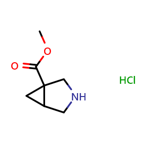Chemical structure of methyl 3-azabicyclo[3.1.0]hexane-1-carboxylate hydrochloride , CAS 1536392-01-4, AChemBlock L22096