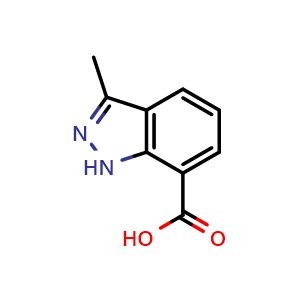 Chemical structure of 3-methyl-1H-indazole-7-carboxylic acid , CAS 1555382-87-0, AChemBlock L22101
