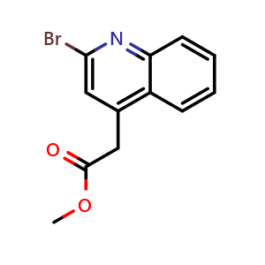Chemical structure of Methyl 2-(2-bromoquinolin-4-yl)acetate , CAS 1620955-59-0, AChemBlock L22114