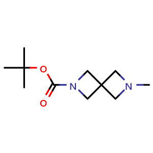 Chemical structure of tert-Butyl 6-methyl-2,6-diazaspiro[3.3]heptane-2-carboxylate , CAS 1628604-98-7, AChemBlock L22120