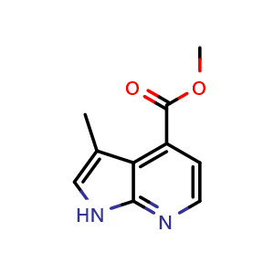 Chemical structure of Methyl 3-methyl-1H-pyrrolo[2,3-b]pyridine-4-carboxylate , CAS 1638771-45-5, AChemBlock L22134