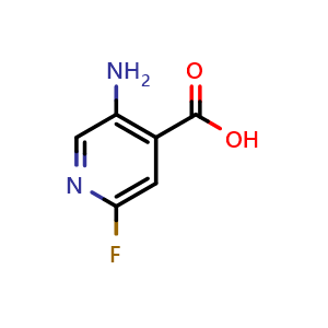 Chemical structure of 5-Amino-2-fluoropyridine-4-carboxylic acid , CAS 171178-43-1, AChemBlock L22147