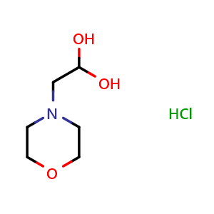 Chemical structure of 2-(Morpholin-4-yl)ethane-1,1-diol hydrochloride , CAS 1788043-90-2, AChemBlock L22157