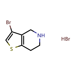Chemical structure of 3-Bromo-4h,5h,6h,7h-thieno[3,2-c]pyridine hydrobromide , CAS 1788044-16-5, AChemBlock L22162