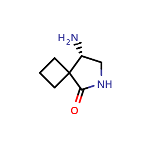 Chemical structure of (8S)-8-Amino-6-azaspiro[3.4]octan-5-one , CAS 1810074-93-1, AChemBlock L22181