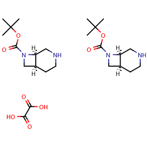 Chemical structure of Cis-oxalic acid bis(tert-butyl -3,8-diazabicyclo[4.2.0]octane-8-carboxylate) , CAS 1818847-25-4, AChemBlock L22185