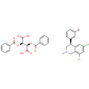(S)-4-(3-bromophenyl)-6,8-dichloro-2-methyl-1,2,3,4-tetrahydroisoquinoline 2,3-bis(benzoyloxy)succinate