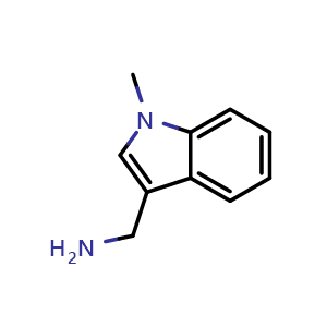 Chemical structure of (1-Methyl-1H-indol-3-yl)methanamine , CAS 19293-60-8, AChemBlock L22217