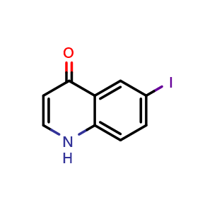 Chemical structure of 6-Iodo-1,4-dihydroquinolin-4-one , CAS 21873-51-8, AChemBlock L22269