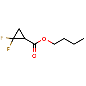 Chemical structure of Butyl 2,2-difluorocyclopropane-1-carboxylate , CAS 260352-79-2, AChemBlock L22284